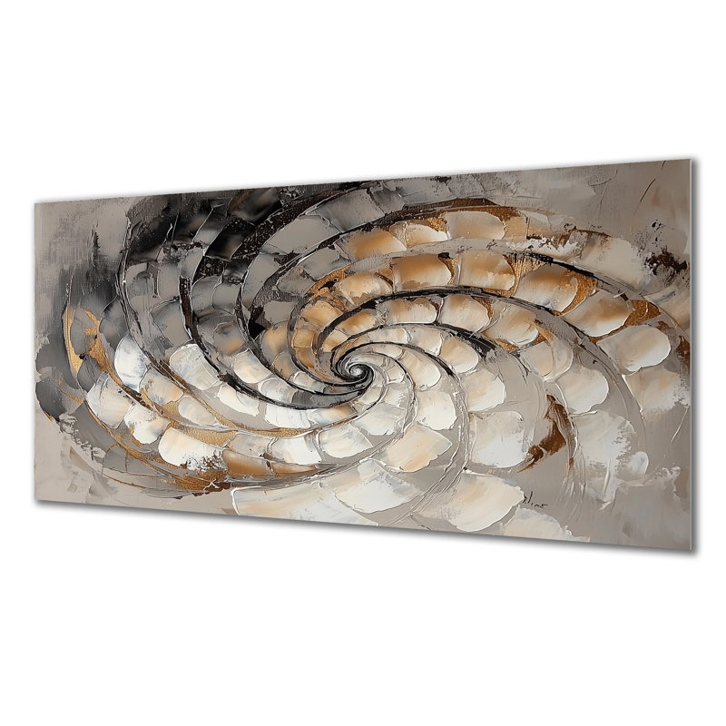 Luminous Abstract Spiral II - Waves Metal Wall Art, Modern Metal Print, 28" H x 60" W x 0.84" D