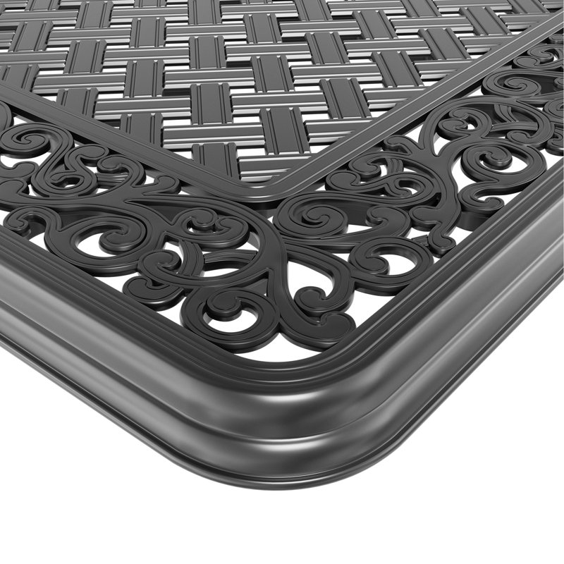 5 patios d'extérieur en fonte d'aluminium avec coussins - noir, antirouille, sièges confortables, table de salle à manger rectangulaire 5 pièces, coussins de pieds, coussins, pour une utilisation dans le jardin