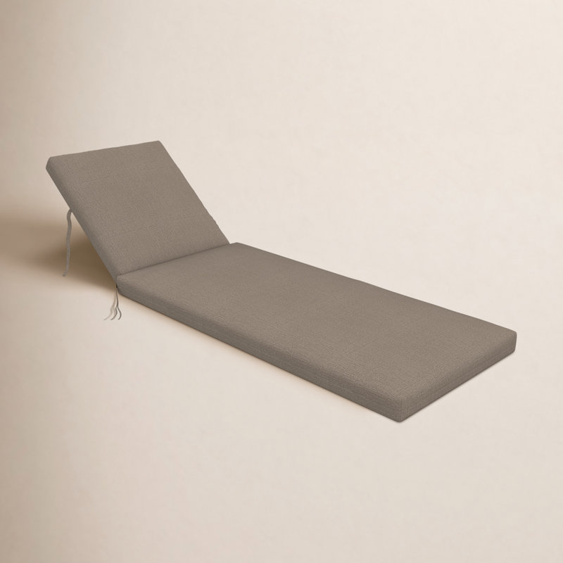 Amala Sunbrella® Outdoor Chaise Lounge Cushion, 23" x 29"/25" x 47" , Cast Shale Sunbrella® Plainweave