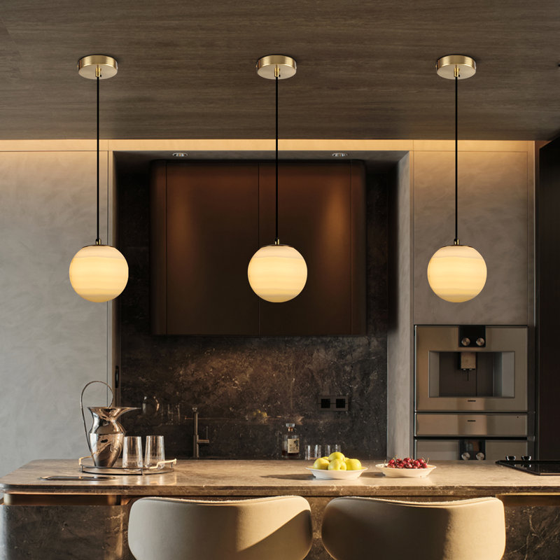 Luminaire suspendu en pierre de marbre Mid Century Modern