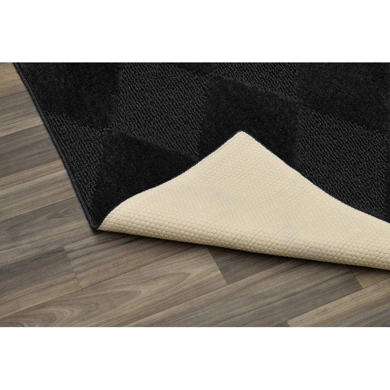 Tapis touffeté à motif géométrique noir / brun Thayer, Rectangle 9 pi x 12 pi