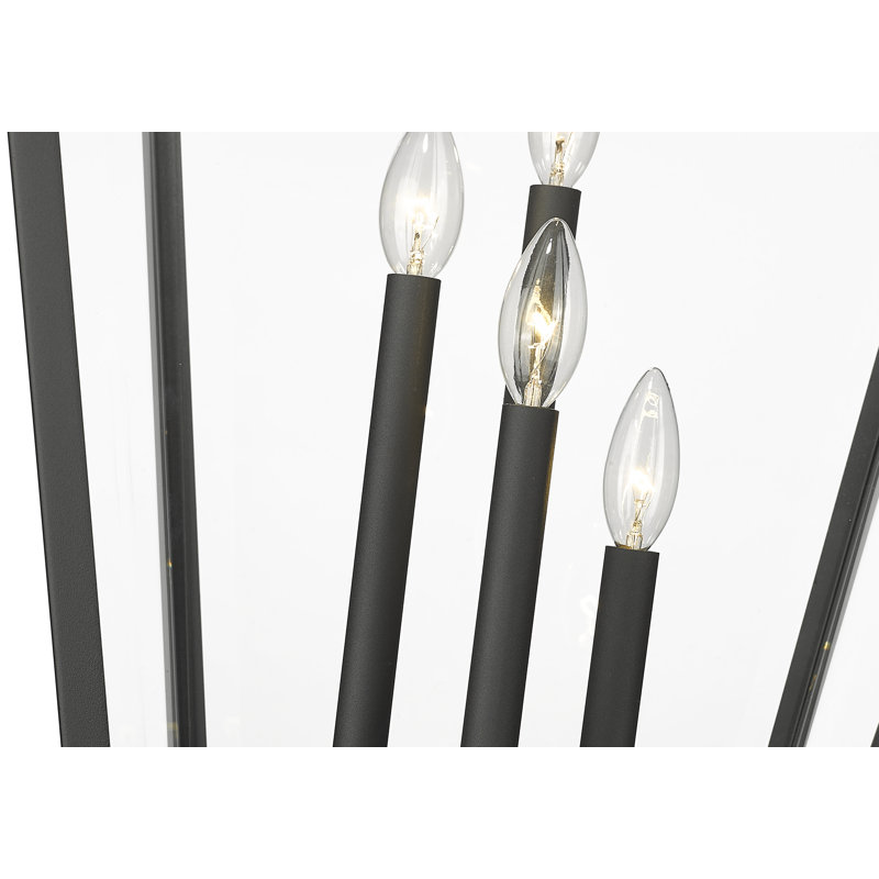 Luminaire d'extérieur 4 lumières Injum, Noir, Biseauté, H 34,25 po x l 19,25 po x P 19,25 po