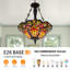 Luminaire suspendu pour vestibule coloré en verre coloré 3 lumières Horrocks Hiffocks 17 po