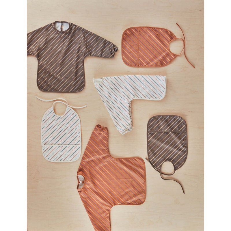 Bib Striped, White/Brown