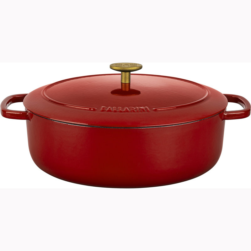 Pomodoro Red Enameled Cast Iron 5-qt Oval Dutch Oven