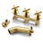 Triple Cross Handle Bathtub Faucet,Waterfall Bath Tub Faucet with Handheld Shower-64611155
