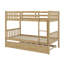 Lit superposé simple au-dessus de simple en bois d'hévéa avec lit gigogne, convertible en 2 lits-1174660865
