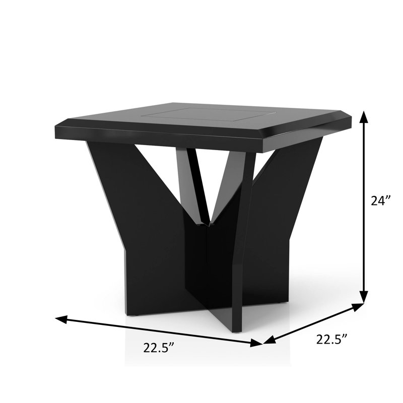 22.5" W Contemporary End Table, Black