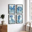 Art mural encadré, pieuvre, poisson-clown, méduse, Amphibiens, art numérique moderne, nautique, bleu, multicolore, pour salon, chambre à coucher, bureau-116662301-116662305