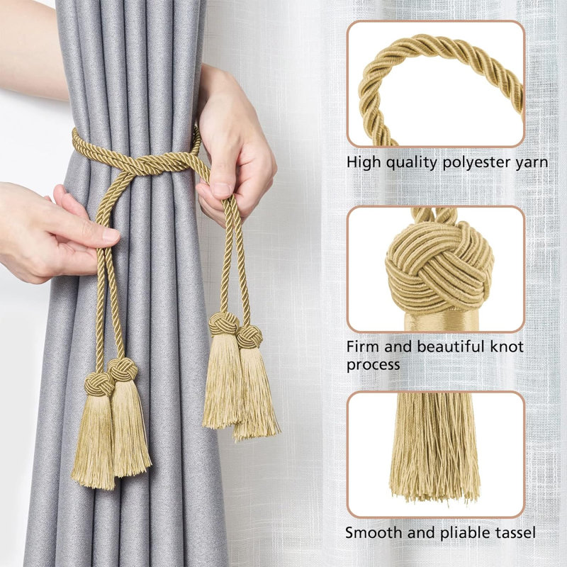 Tassel Curtain Tiebacks 2 Pack, Yellow