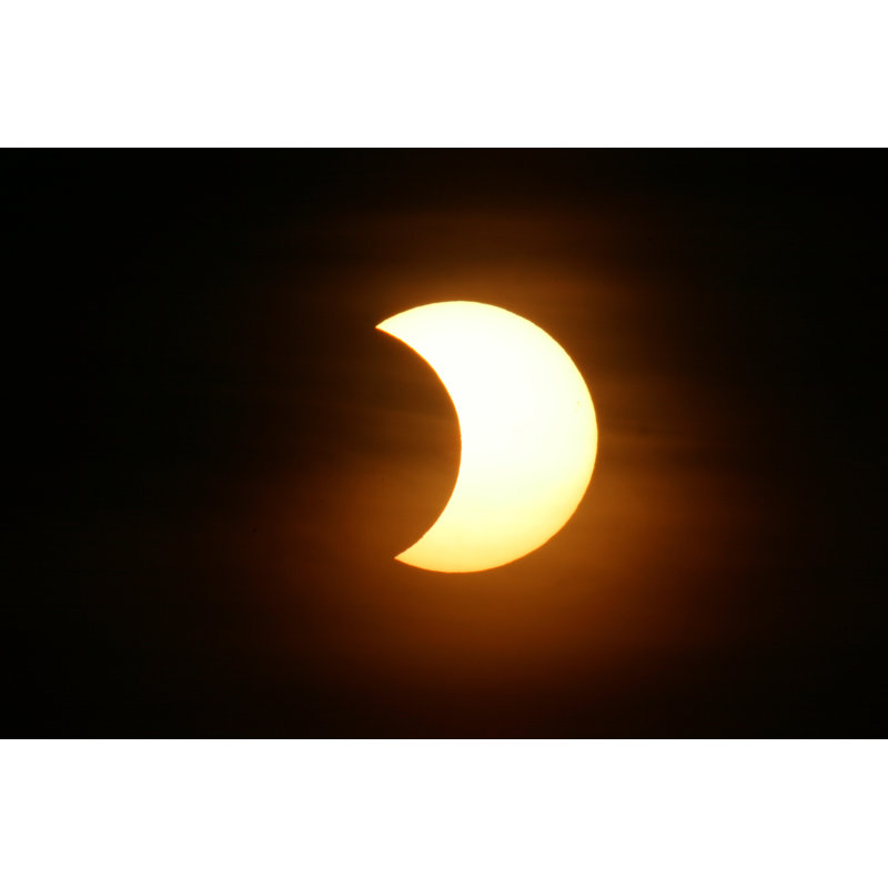 The Nights Sky With A Partial Solar Eclipse by HansUntch - No Frame Art Prints on Canvas, 30cm H x 46cm W