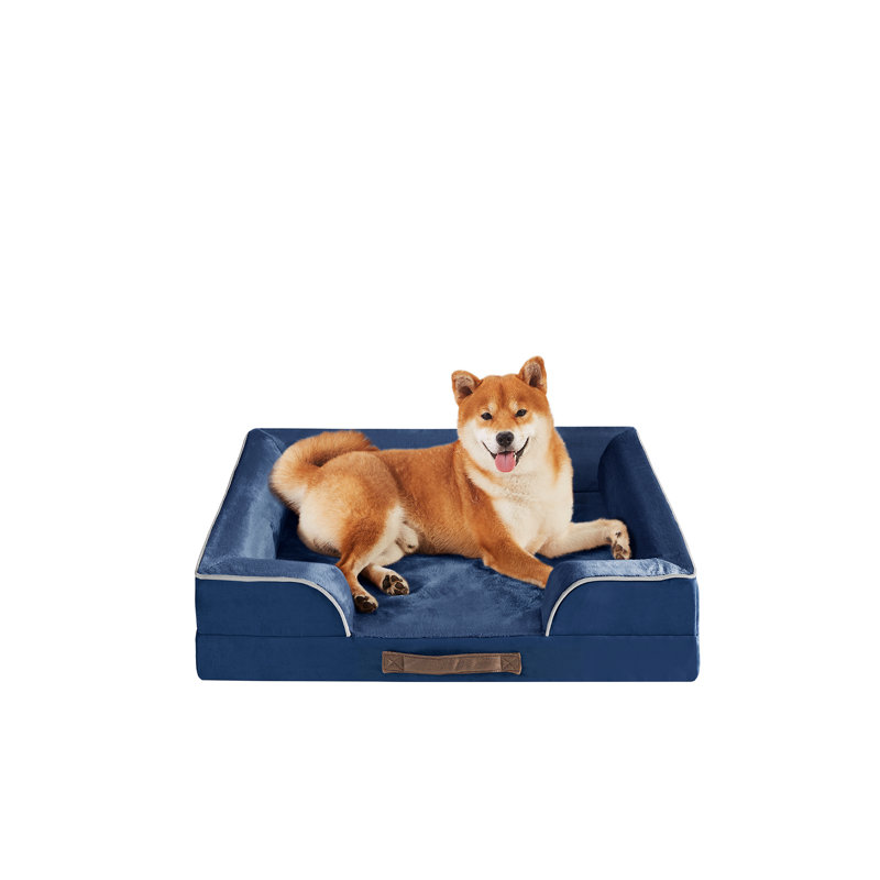 Canapé pour animaux Canvey, (Moyen) l 28 po x P 23 po x H 6,5 po, Bleu marine