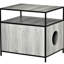 Enceinte de litière pour chat gris - Gardez votre maison propre et heureuse avec le rangement caché de la salle de bain en gris. Espace. Store Mag magazines Plants