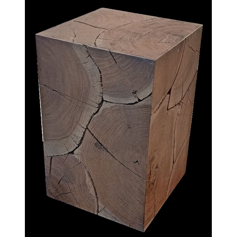 Table de bout carrée 20 po en bois massif vieilli noir