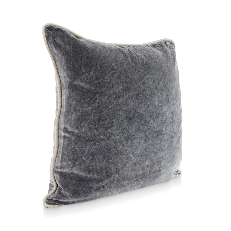 Housse et insert en velours Goodall, Carré 18 po, Gris foncé