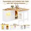 197cm Rotating Expandable and Foldable Bar Cabinet for Flexible Use