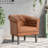 Leflar Faux Leather Barrel Chair-1449670669