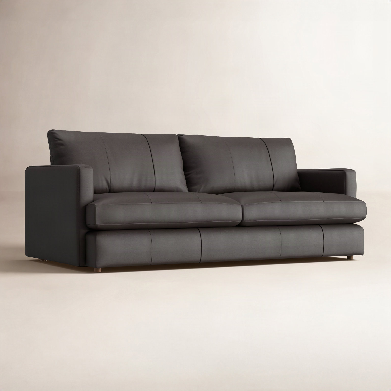 Fletcher 94" Sofa, Chocolate Genuine Leather