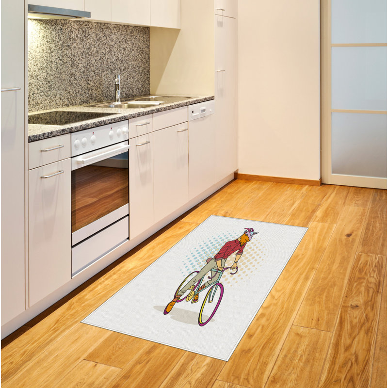 Tapis décoratif rétro en fibres à haute densité, Rectangle 2 pi 7 po x 5 pi