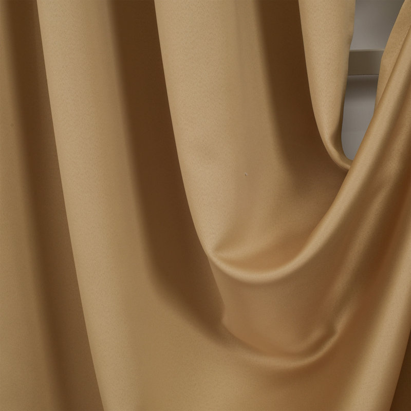 Panneaux de rideaux obscurcissants en satin de couleur unie, L 52 po x L 120 po, Chameau