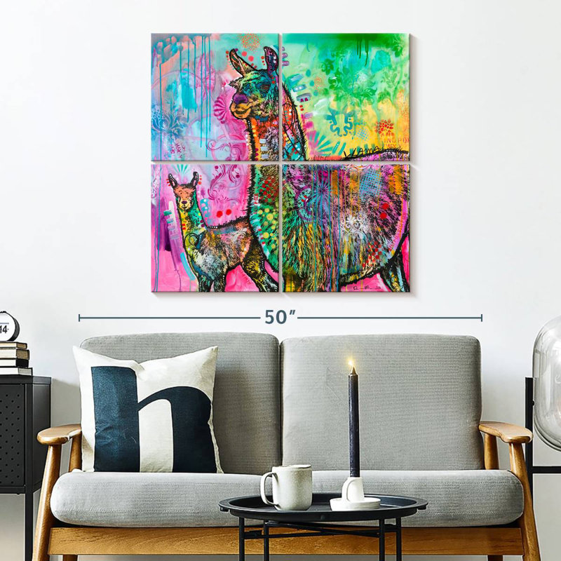 Brampt Psychedelic Llama, 32" H x 32" W