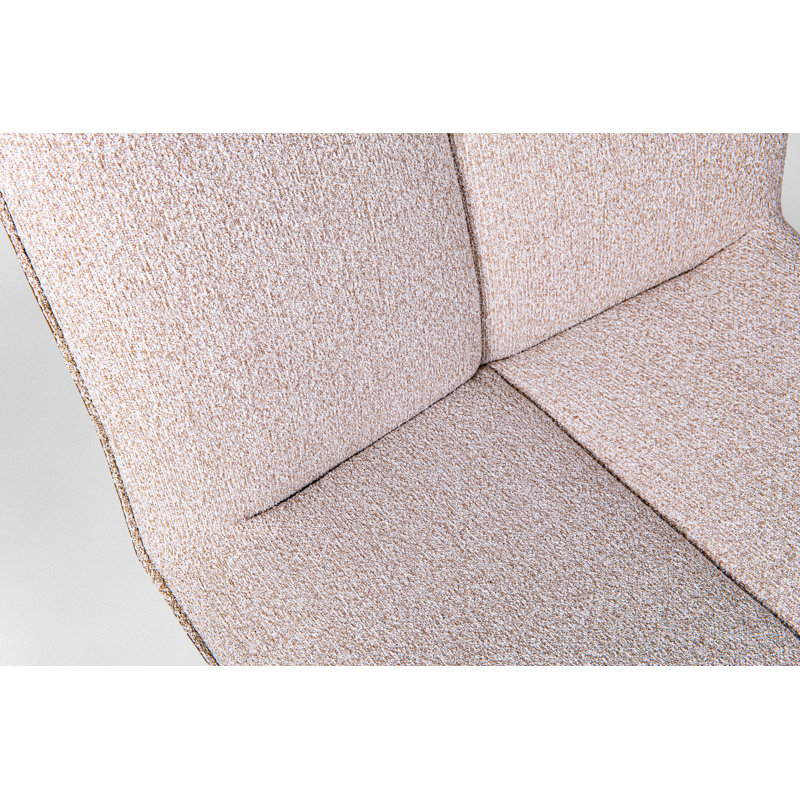 Chaise d'appoint moderne sculpturale avec revêtement texturé et base en cuir
