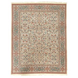 Hand Knotted Wool Oriental Area Rug in Ivory And Ligth Green