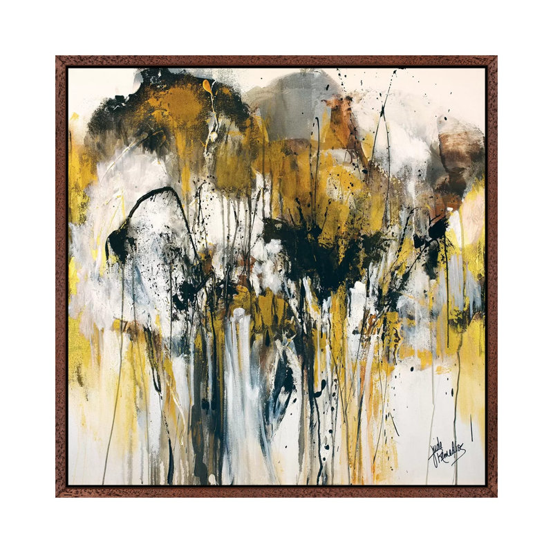 Moonlit Heart 1 Piece Painting on Canvas, 45.72cm H x 45.72cm W x 3.81cm D, Classic Brown Wood Framed