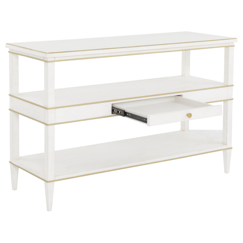 Camille Console Table, Linen/Antique Gold