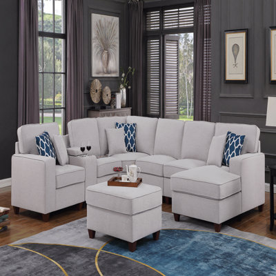 Canapé modulaire 8 pièces avec repose-pieds 8 pièces