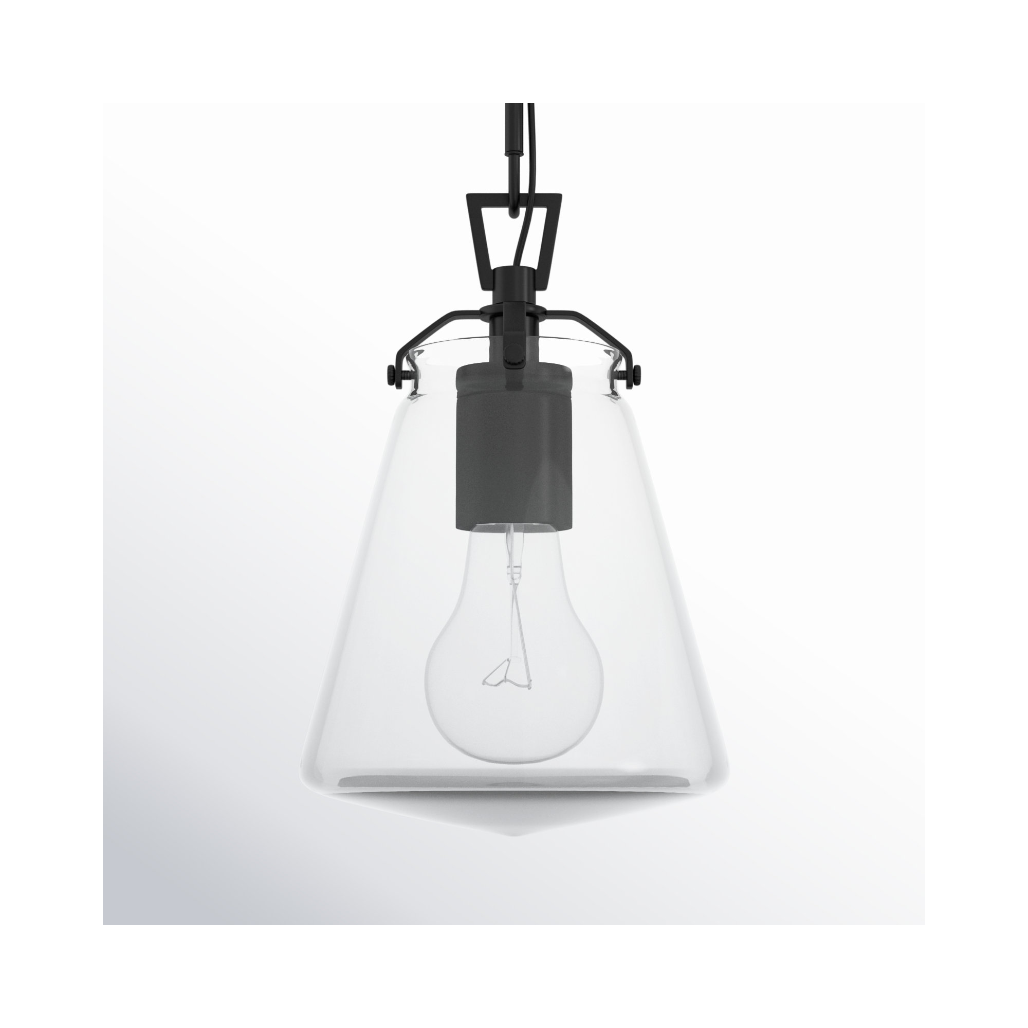 Blair Single Light Glass Dimmable Pendant, Matte Black