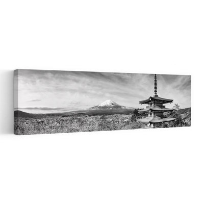 Majestic Fuji Pagoda Dramatic Serene Traditional Architecture Landscape Wall Art