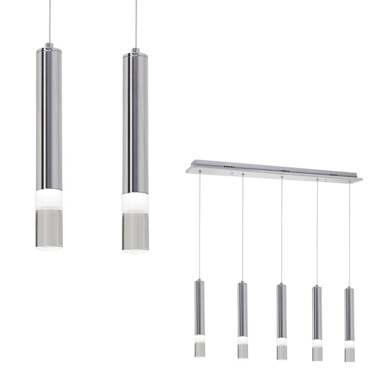 McLoughney 5 - Light Silver Cylinder Pendant