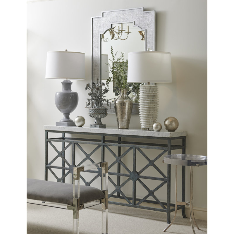 Ragsdale Polished Nickel 27" Round Acrylic Side Table