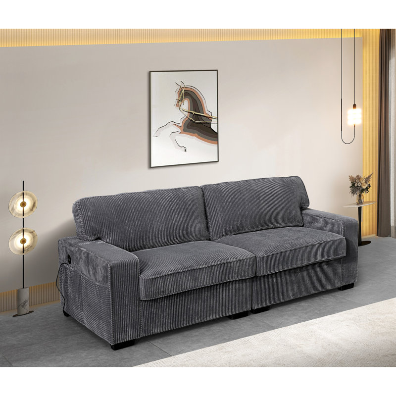 Velours gris avec structure stable et coussins relaxants enveloppés de mousse pour une détente optimale