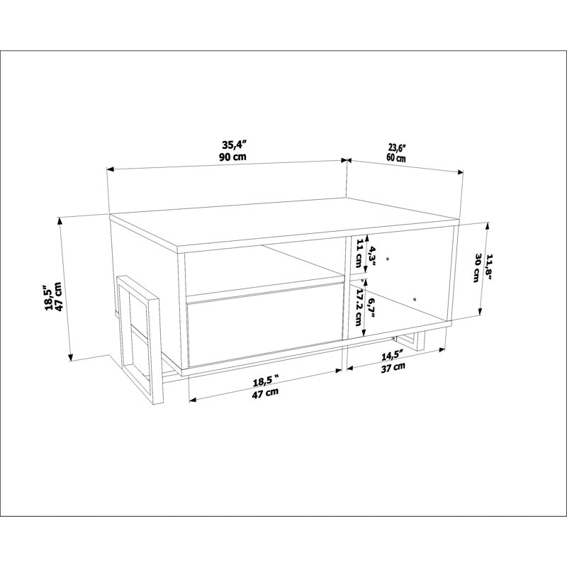 Table basse Geargia, Blanc