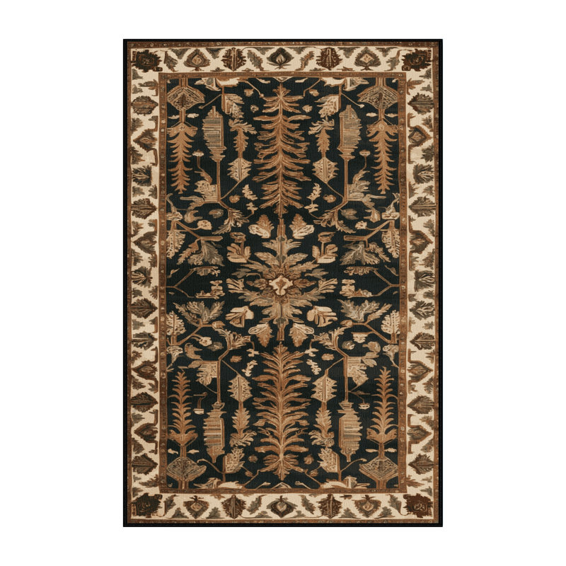 Tapis brun turc lavable à la machine, Rectangle 7 pi x 9 pi