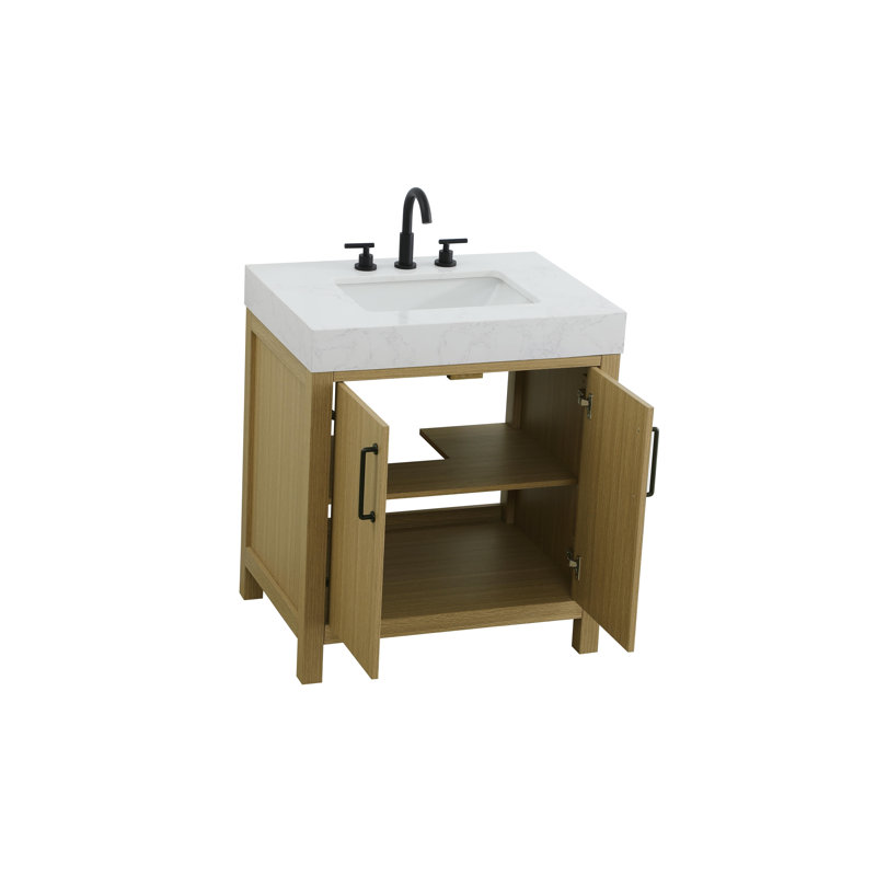 Meuble-lavabo simple 30 po_Traditional_VF60630, Brun miel
