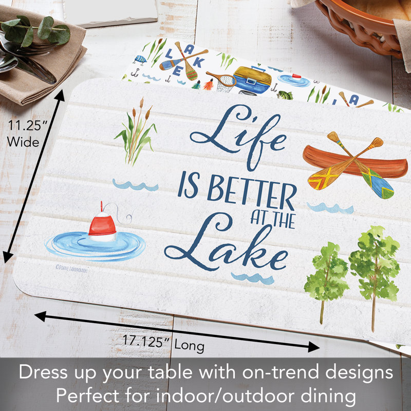 Ensemble de 4 napperons de table en plastique flexible CounterArt Lake Livin '