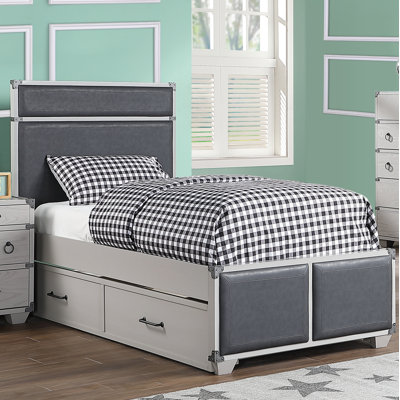 Lit plateforme gris Stepplee