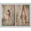 Très grand ensemble de 2 ballerines murales élégantes, impressions sur toile de danse pour filles, salon, impression sur toile 24 x 36 pouces - prête à être accrochée