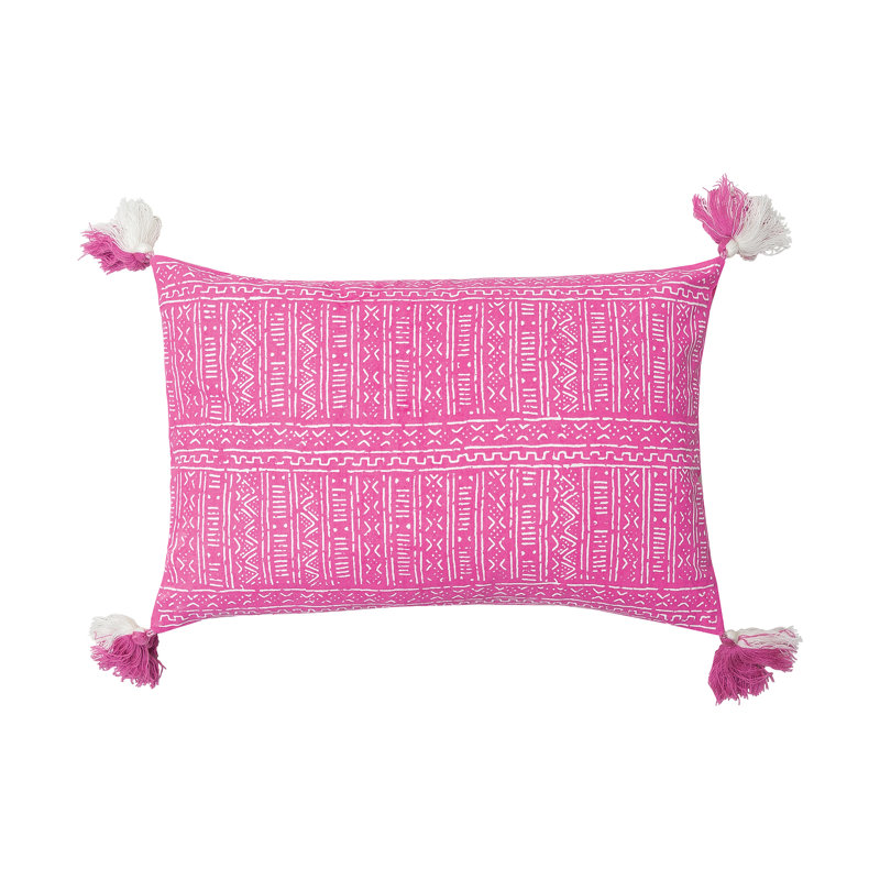 Cyrus Cotton Lumbar Pillow, Flamingo