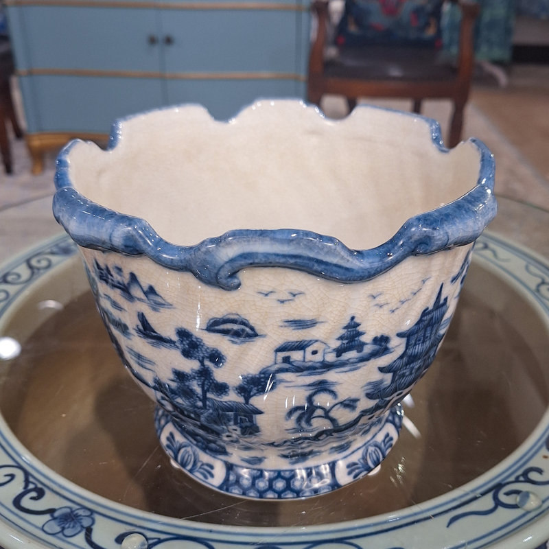 Blue Willow Handmade Ceramic Planter
