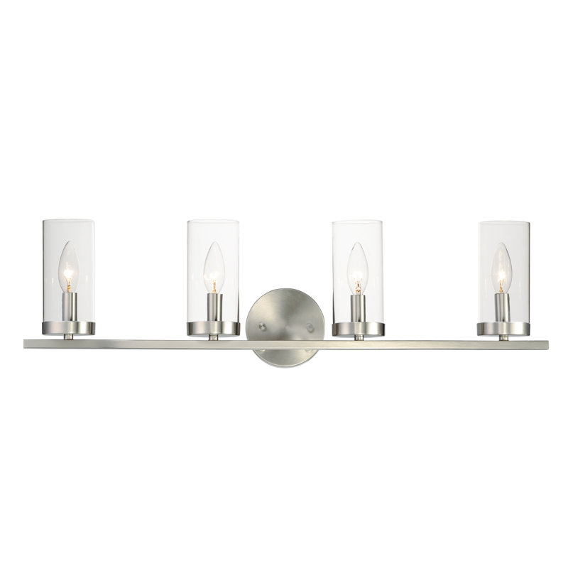 Éclairage de salle de bain à 4 lumières à intensité variable, Nickel satiné