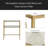 Rectangular Antique Gold Metal And Glass Accent Table
