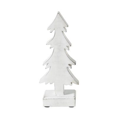 Figurine de Noël en bois blanc