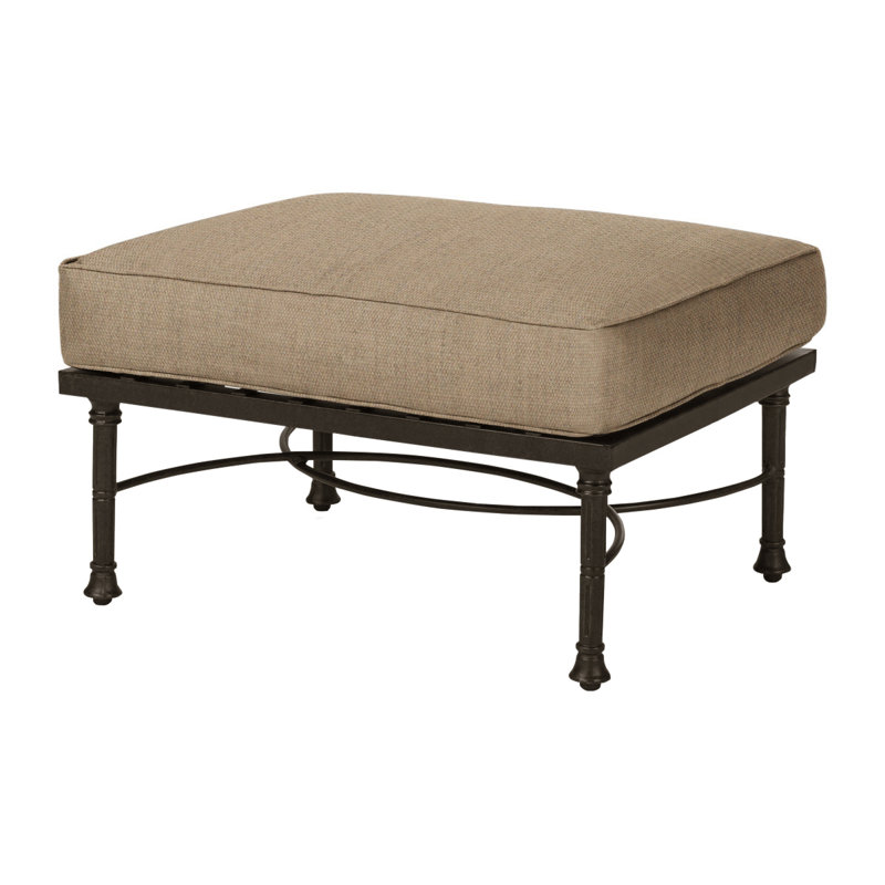 Florence Sectional Ottoman with Cushion, Canvas Heather Beige Sunbrella® Canvas, Desert Bronze