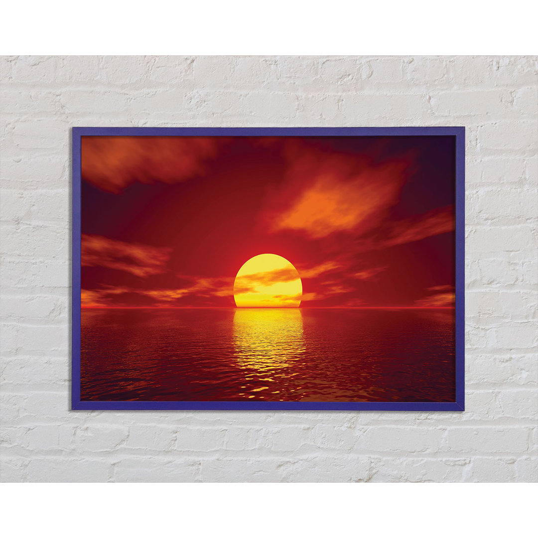 Gerahmtes Poster Golden Sun In The Red Sky