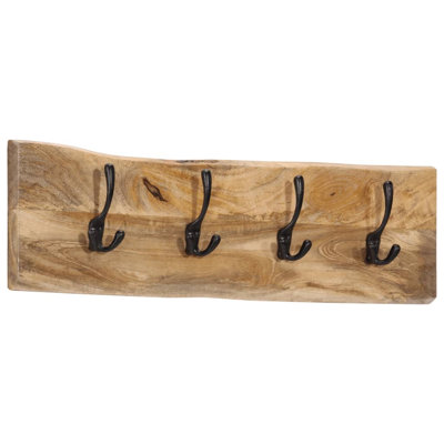 Keely Solid Wood Wall 4 - Hook Wall Mounted Coat Rack