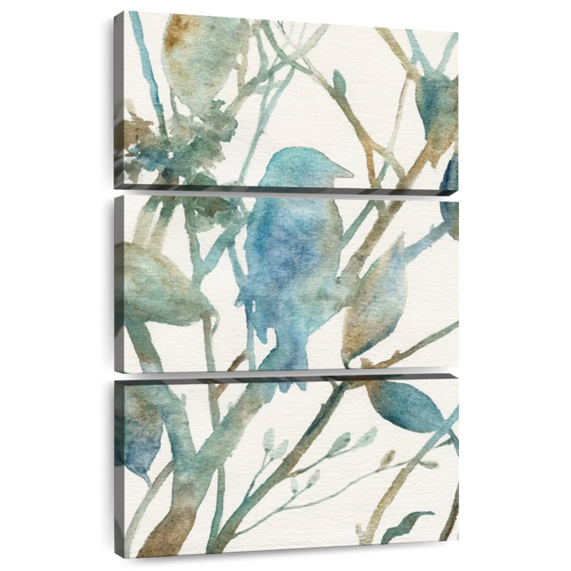 Silhouette d'oiseau bleu sarcelle Brampt I, H 32 po x l 20 po